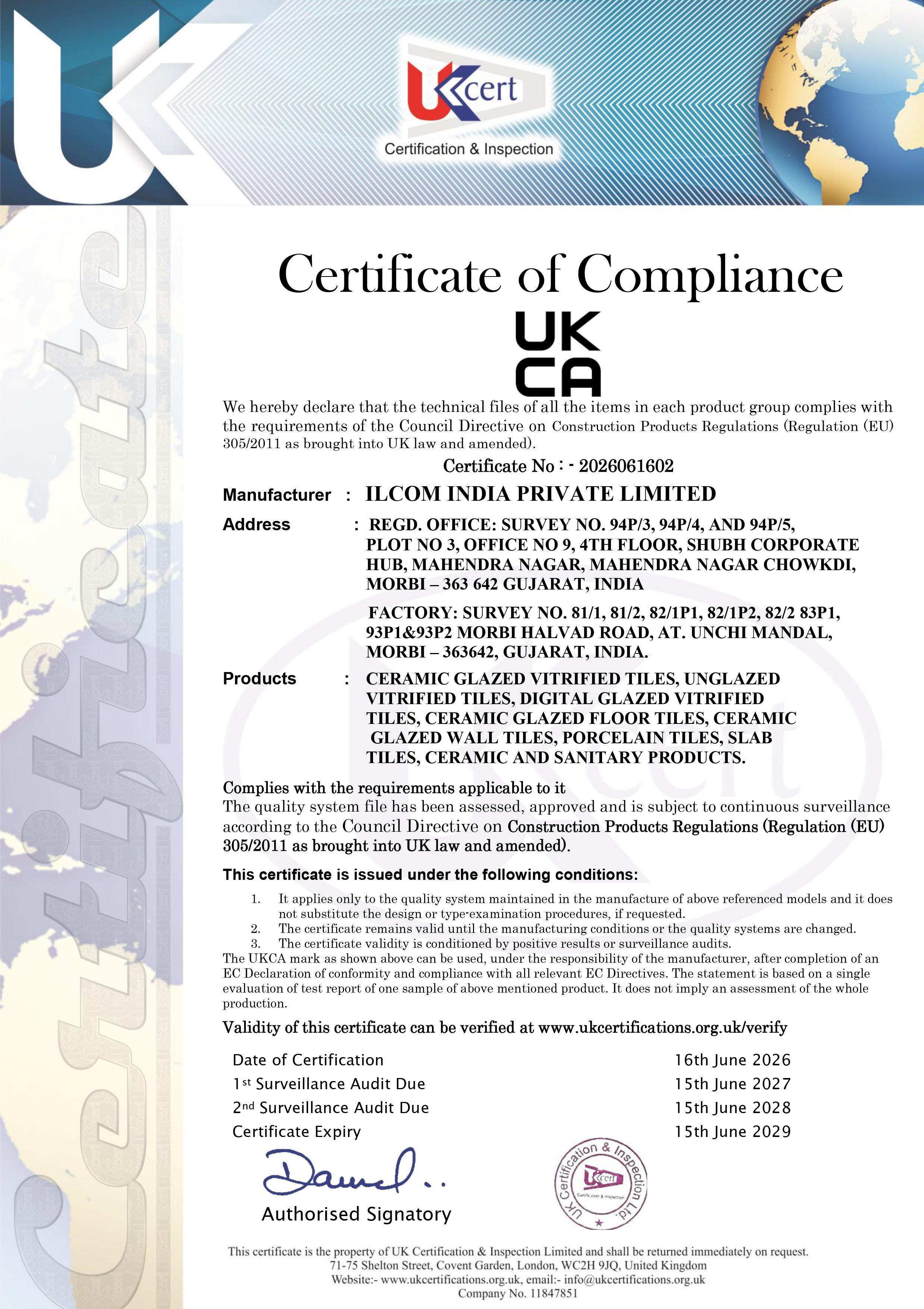 UKCA Certificate